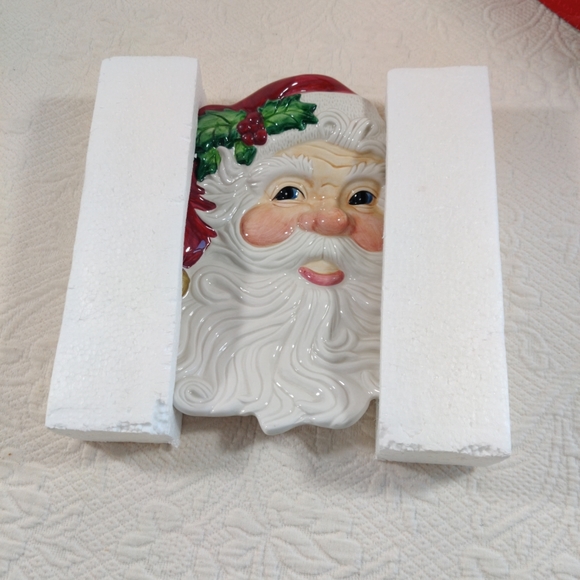 Fitz and Floyd Holiday Toyland Santa Face Canape Plate Christmas 2003 In Box - Picture 10 of 11